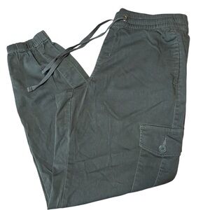 Women's Cargo Pants with Drawstring - Dark Gray